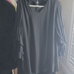 Tua Elegant Black Dress with Ruffle Sleeves